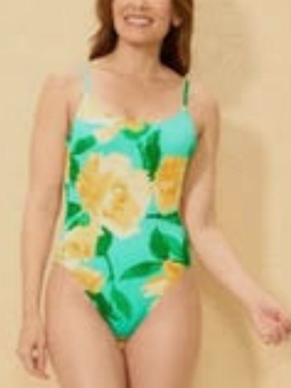 Shade & Shore Target swim ribbed floral one piece swimsuit S